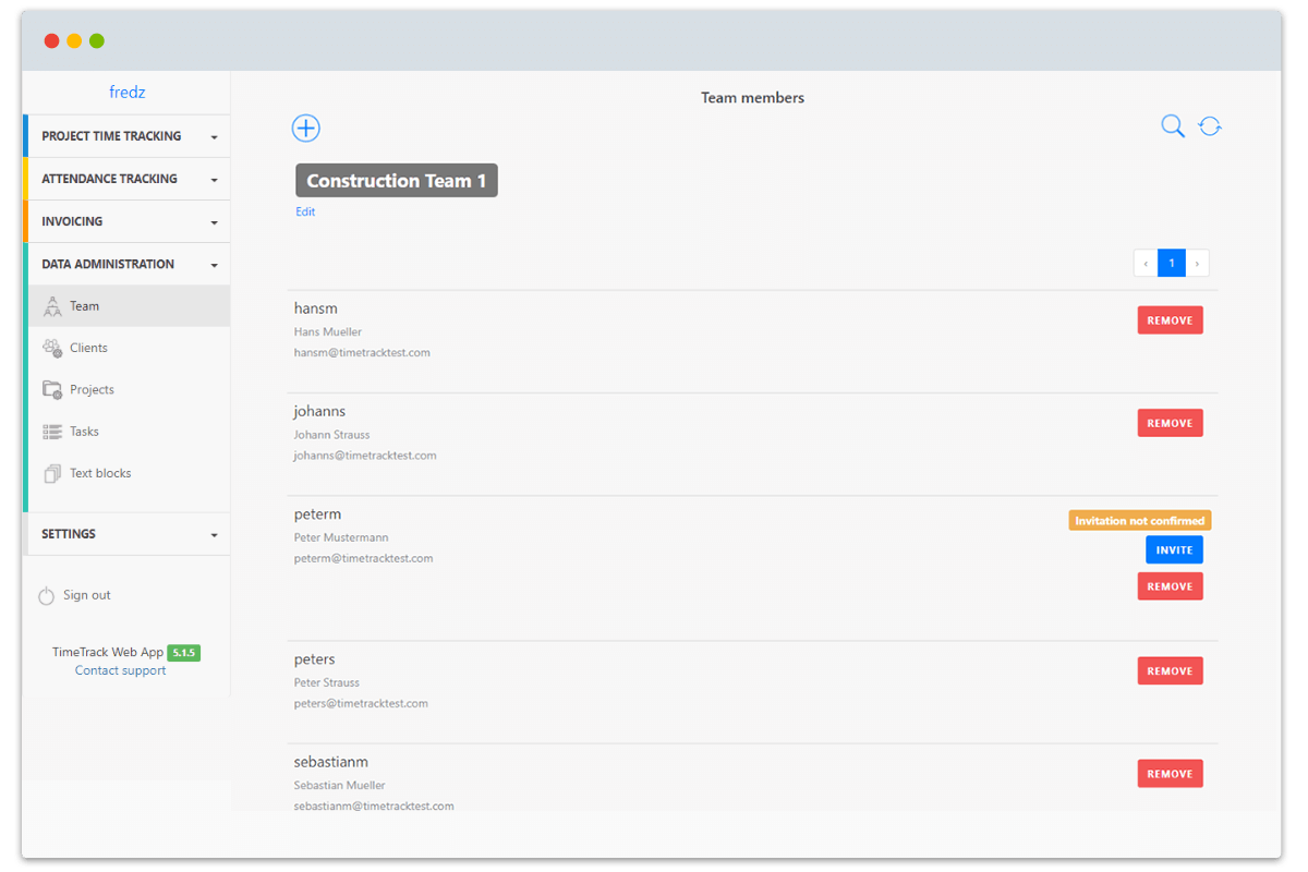 Team Members Construction
