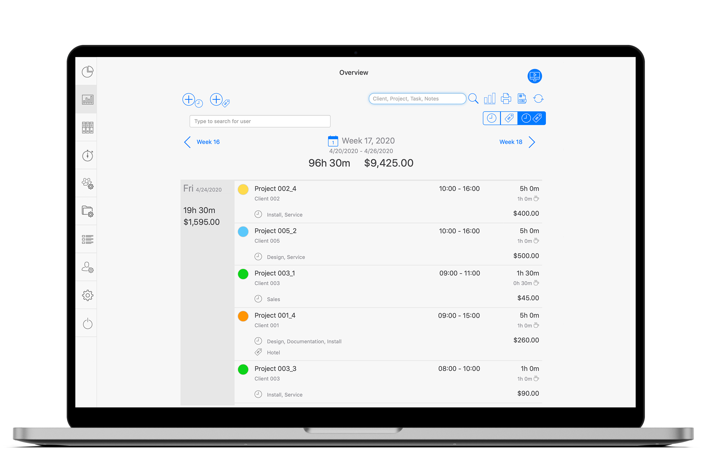 Project Time Tracking Project Reports