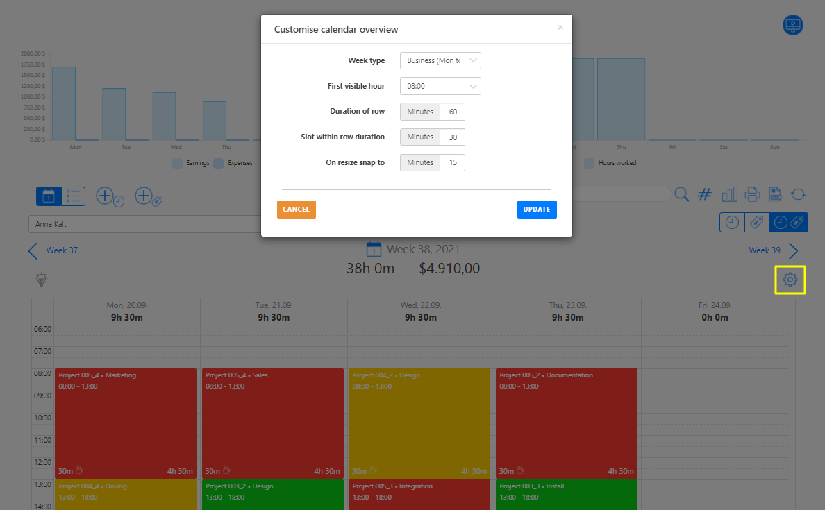 Overview Customization of calendar