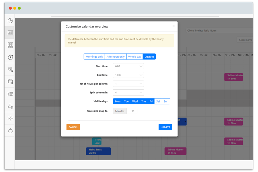 Appointment Planning - Flexible Calendar View