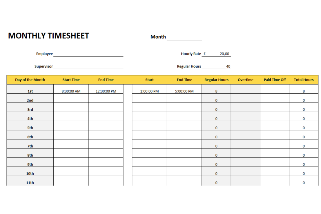 monthly-timesheet-template