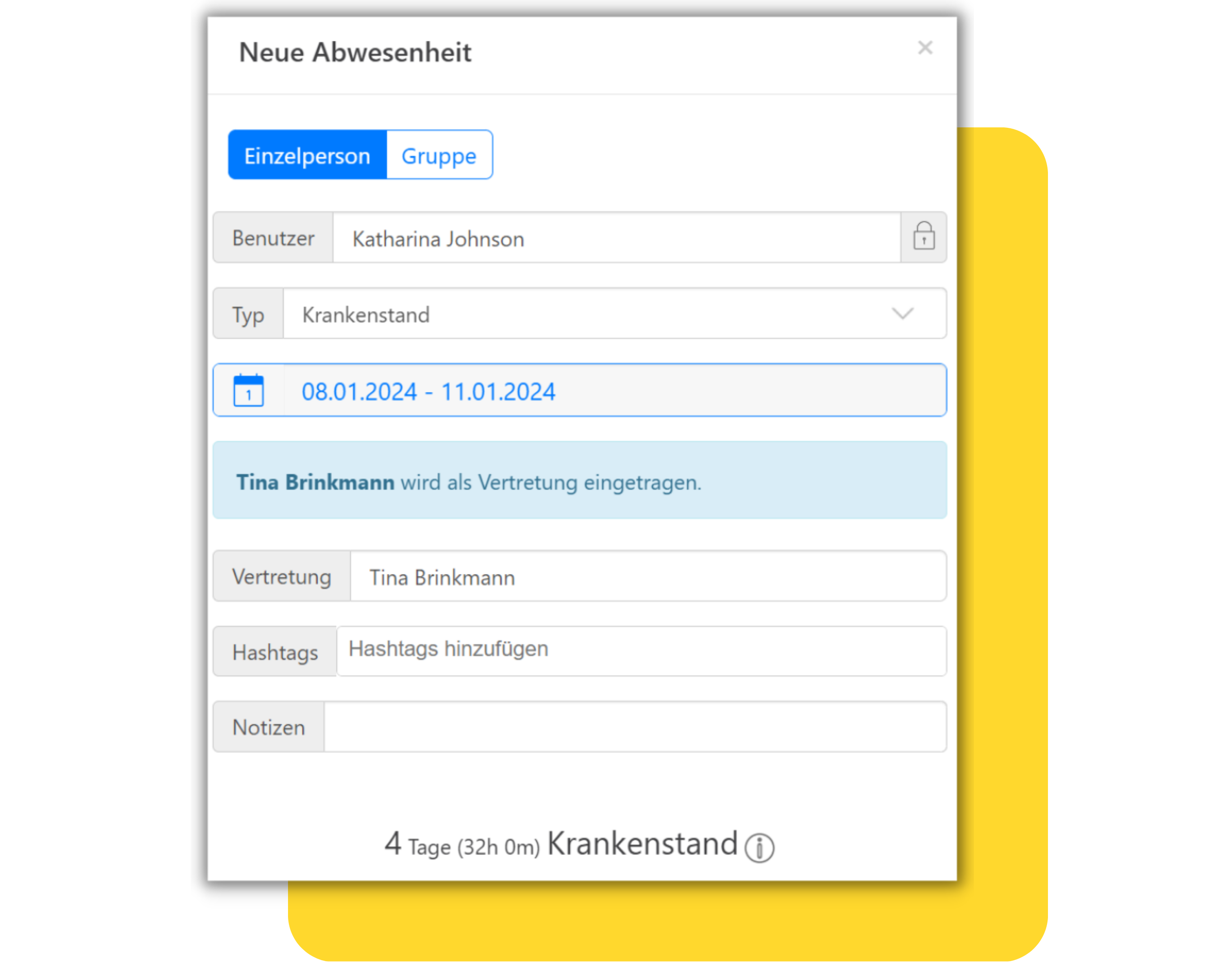 Abewesenheit beantragen