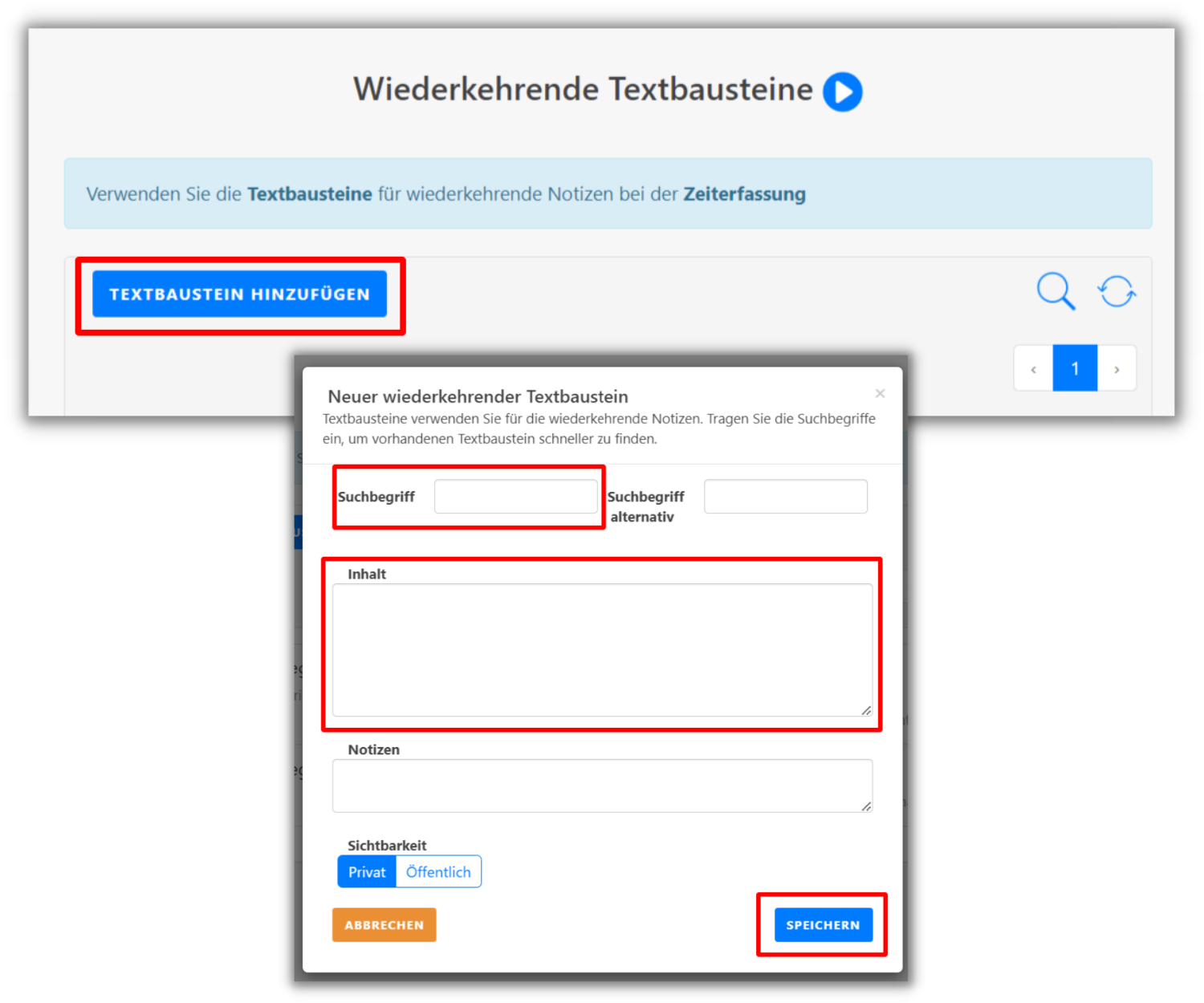 textbausteine erstellen
