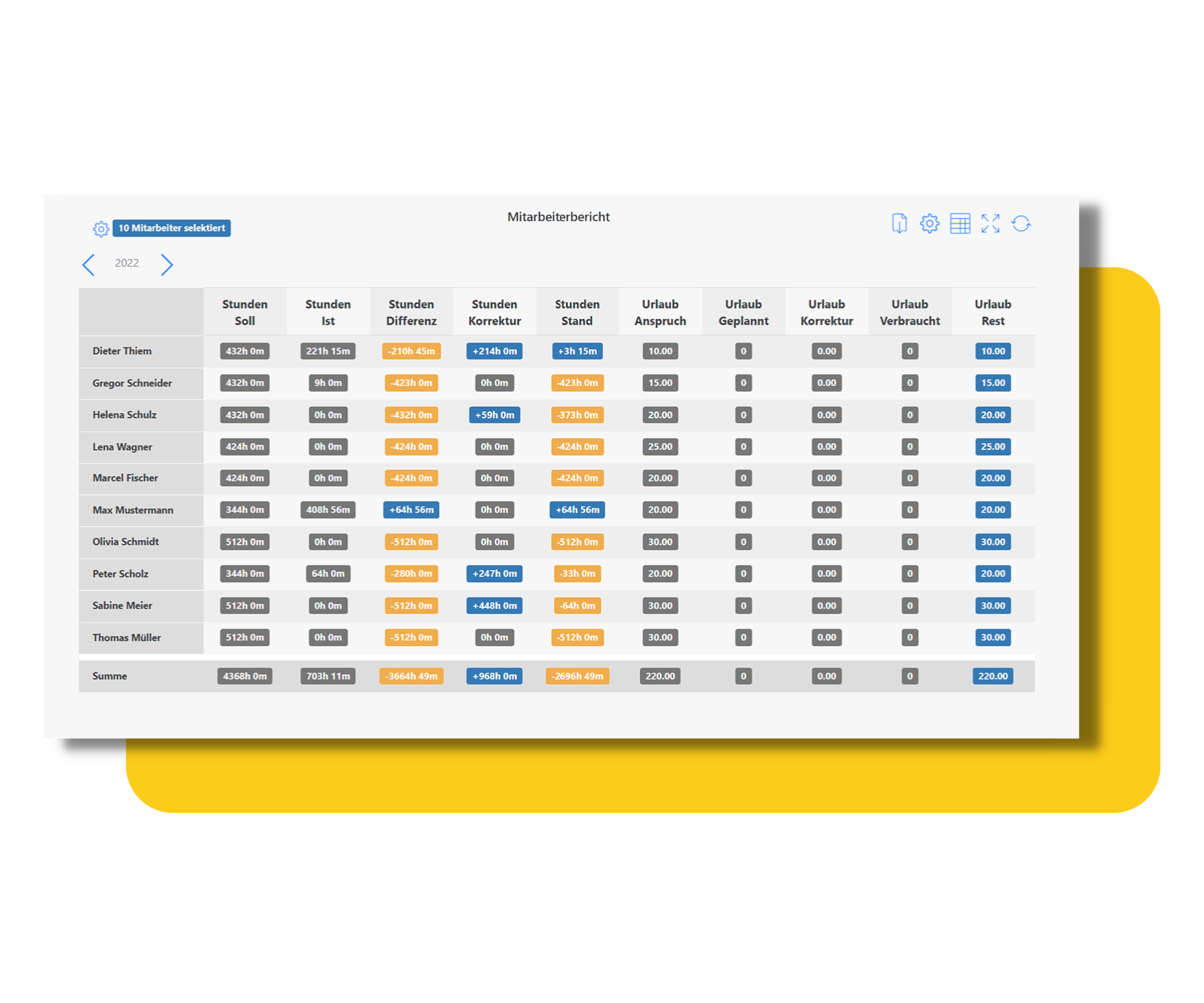 Arbeitsstunden Software