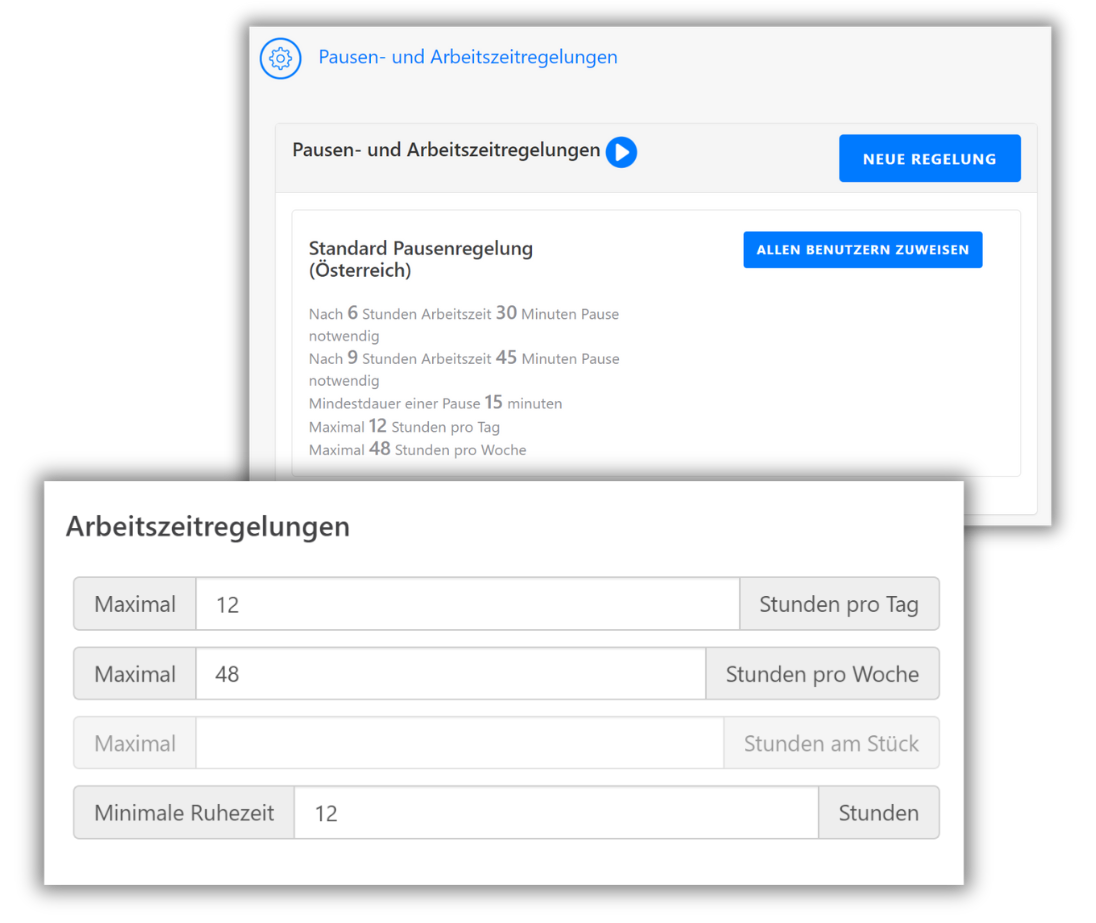 Arbeitszeitregelungen Navigation