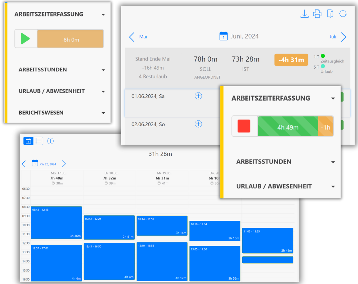 Digitale Stempeluhr Navigation