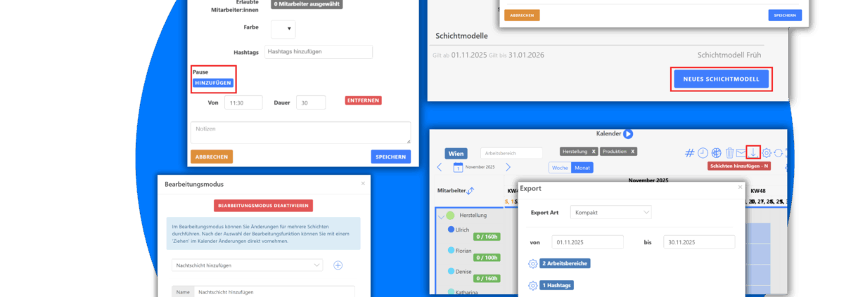 Software Updates Dienst und Schichtplanung