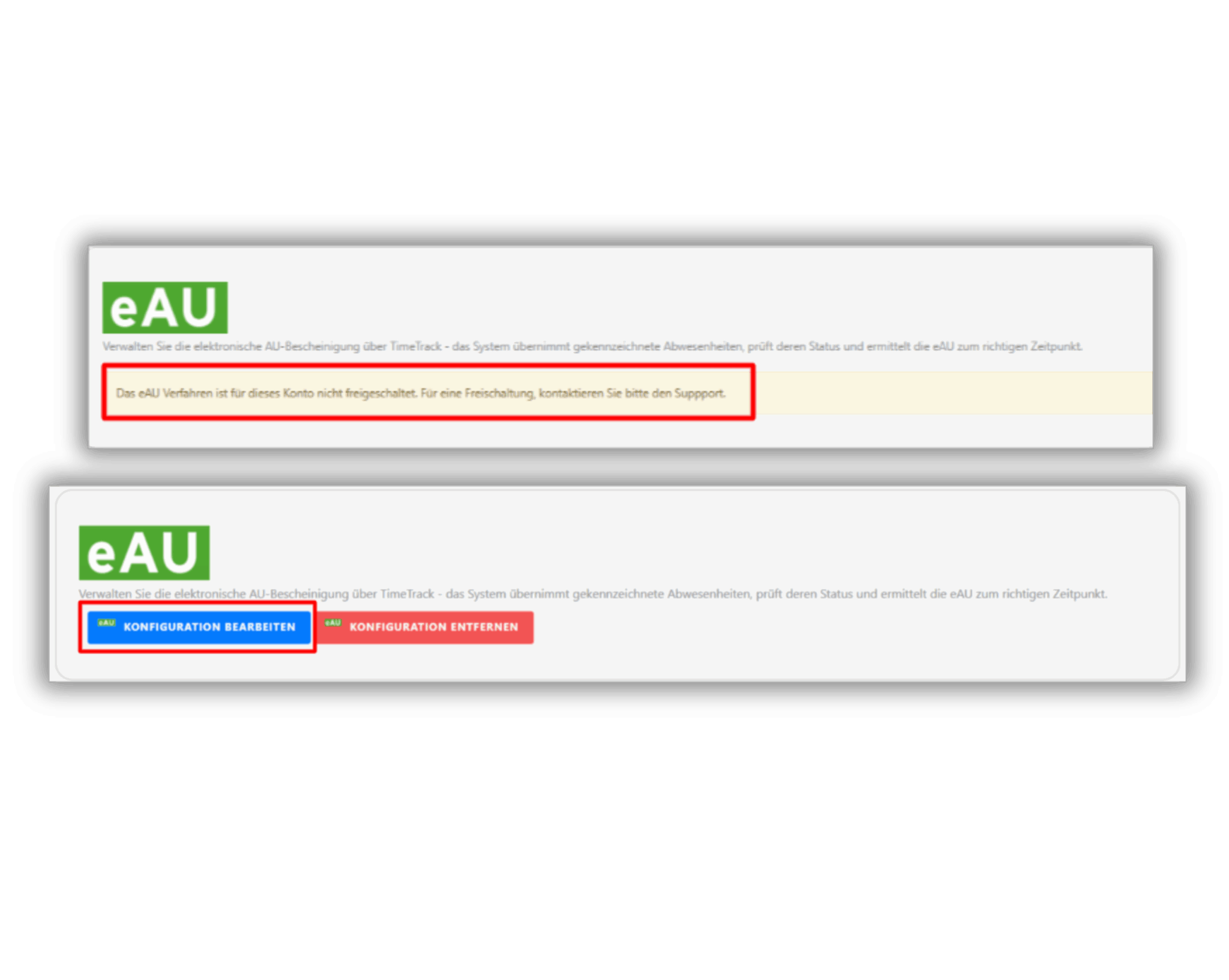 eAU Konfigurieren Step 1