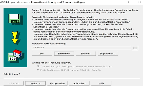 ASCII-Import Assistent 1