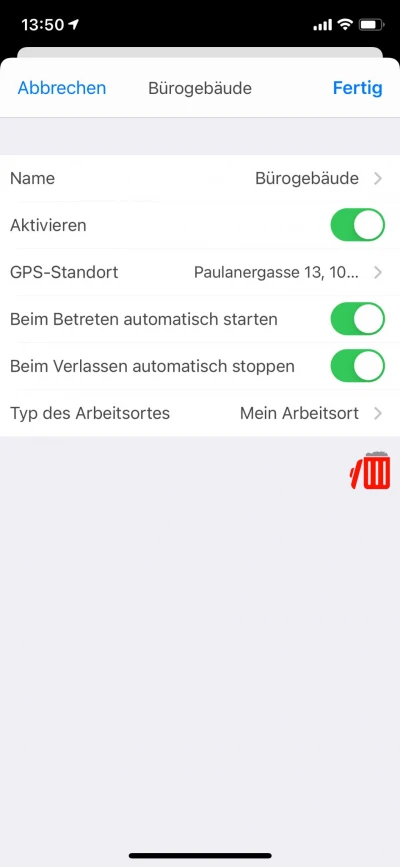 Mobile Anwesenheitserfassung GPS Arbeitsort