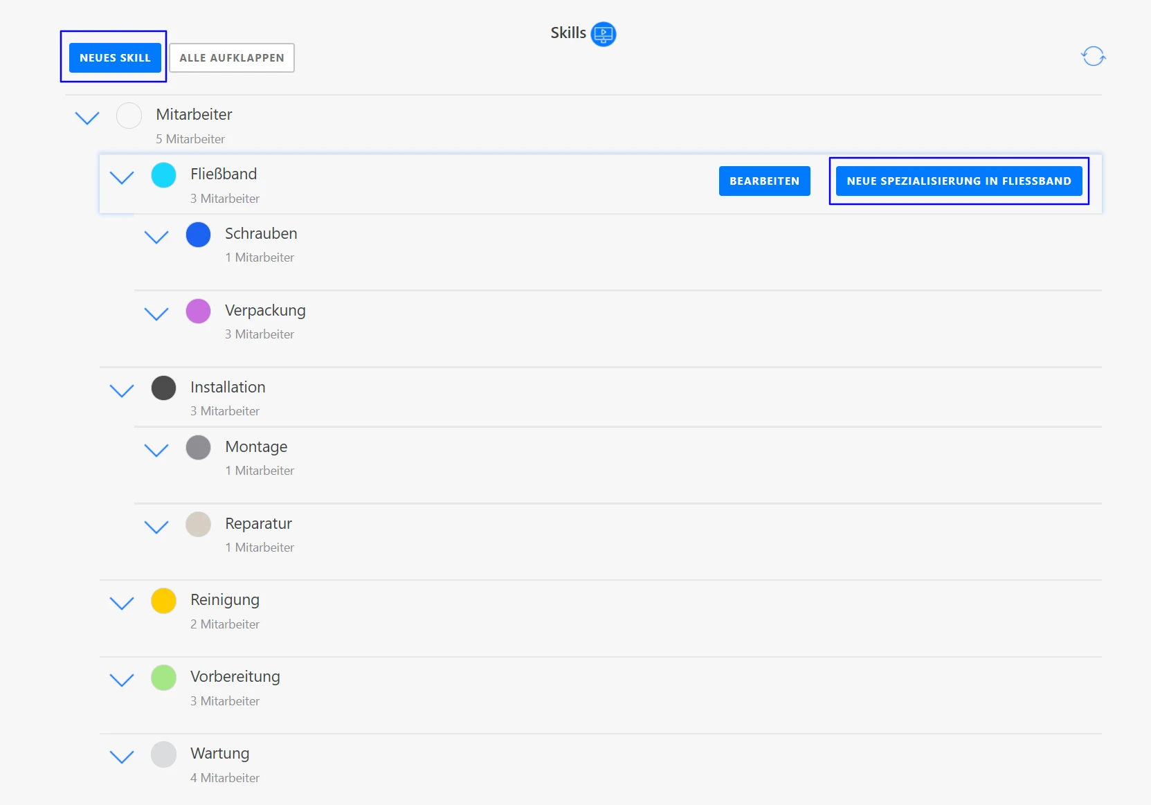 Skills - Untergeordnete Skills