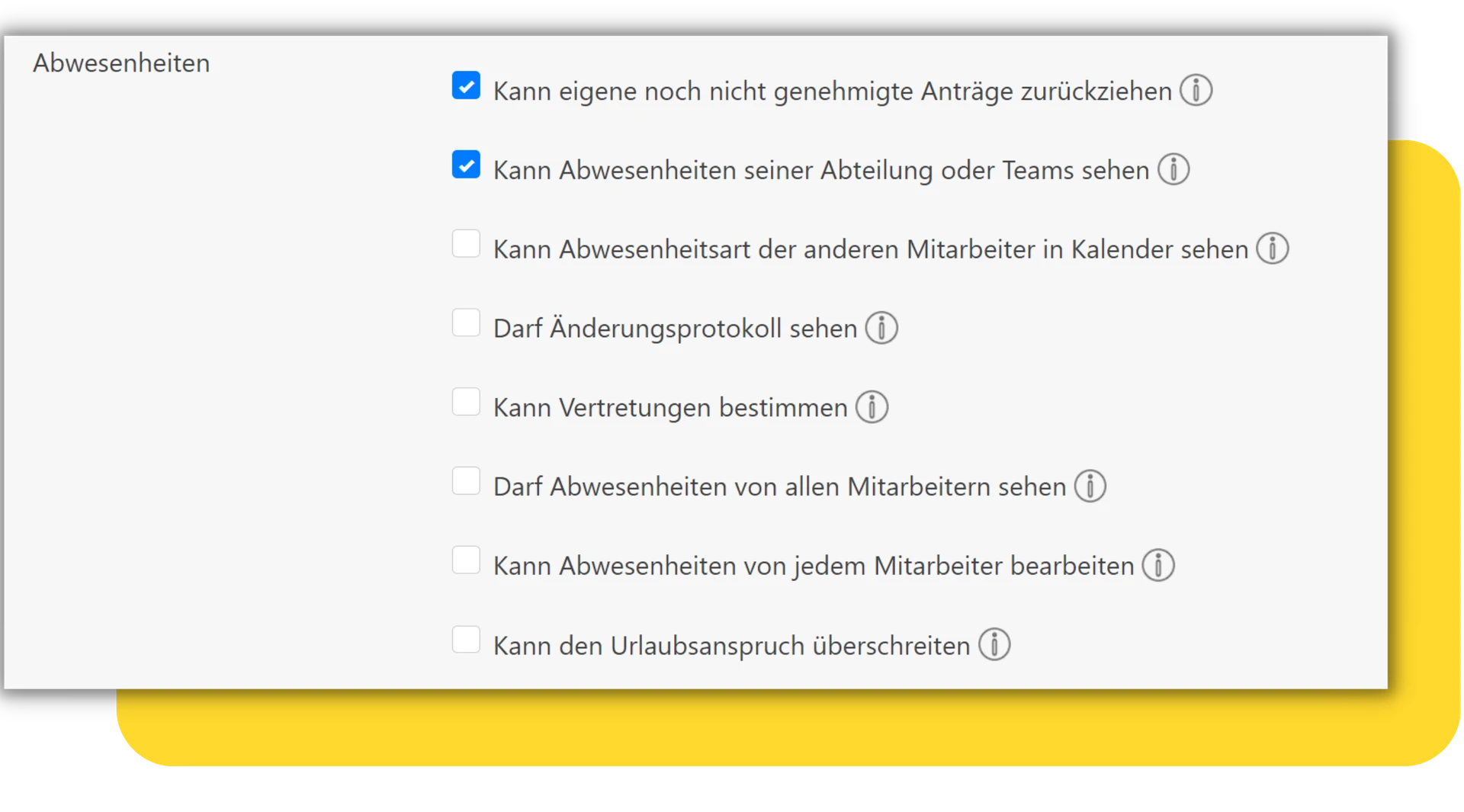 Benutzerrechte-Abwesenheiten