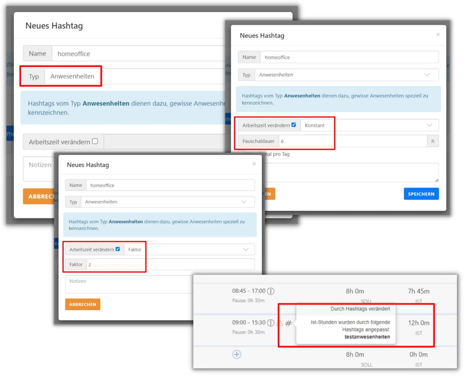 hashtags anwesenheiten