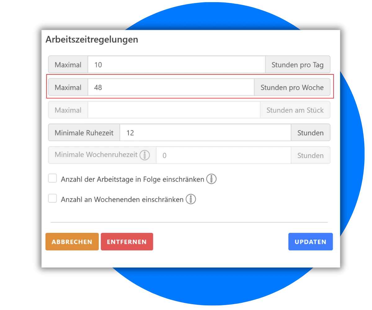 Maximale Stunden pro Woche