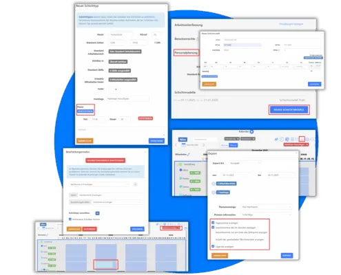 Software Updates Dienst und Schichtplanung